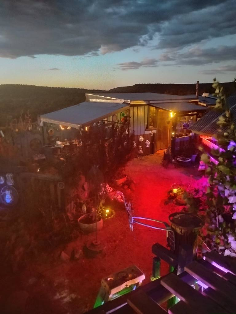 The art studio at night from above
